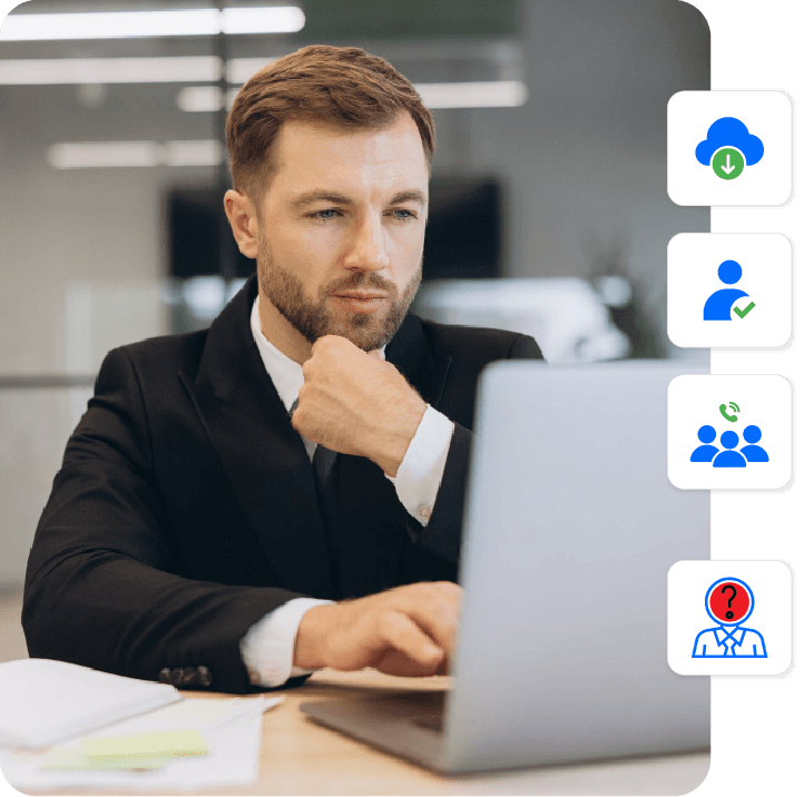 A prospect downloads an asset, their details are captured, and the lead is delivered to sales